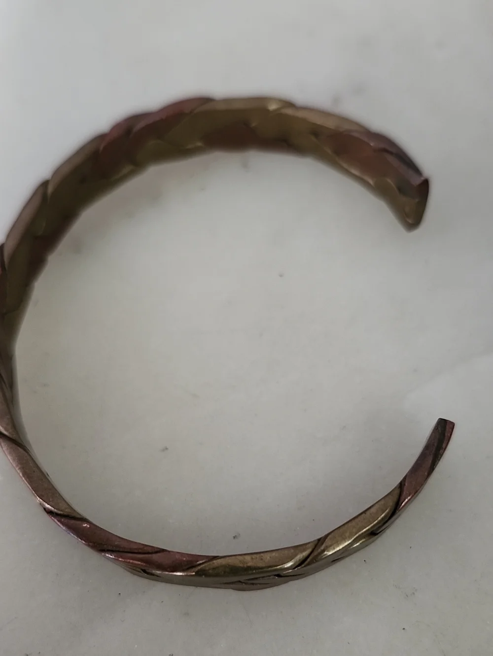 Braided Two-Tone Copper and Brass Men’s Cuff Bracelet
